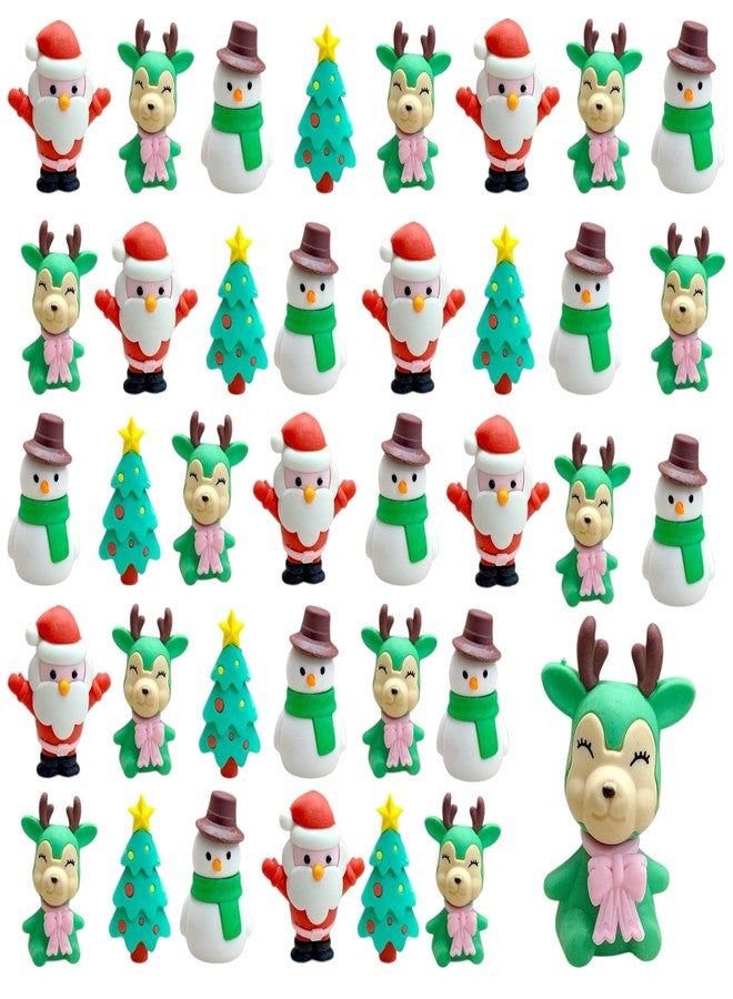 AMYCAUR Colorful Designer Christmas Mini Santa Erasers Stationery Gift for Kids, Christmas Theme Combo Fancy Eraser for Children, Return Gift for Kids (Pack of 6) - Image 4